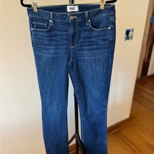 PAIGE Women's Dark Blue baby bootcut Jeans